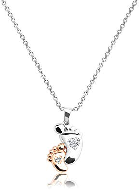 New Mom Gifts Baby Feet Footprint Necklace for New Mother Mom to Be Pregnancy Announcement Gift (footprint-necklace)
