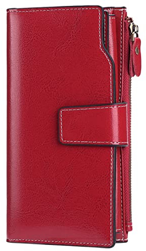SENDEFN Portafoglio Donna Grande Capacità Pelle RFID Portamonete Donna,con 20 Titolari di Carta Cerniera Portafoglio