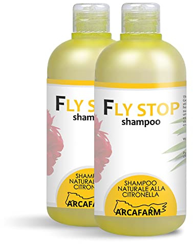 2 Pezzi Shampoo alla Citronella per Cavalli 500 ml Fly Stop, shampoo Repellente Naturale contro Insetti Pungenti Mosche Zanzare Tafani, per pulizia sporco ostinato di manto coda criniera