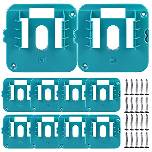 10PCS Batteriehalter für Makita 18V Akku Halterung Makita Akkuhalter Wandhalterung für BL1860 BL1850 BL1840 BL1830 (mit 20 Schrauben, Keine Batterie)