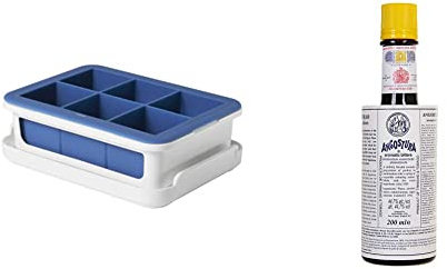 OXO Good Grips Silicone Large Ice Cube Tray with Lid & Angostura Aromatic Bitters, 200ml | Aromatic Cocktail Aperitif