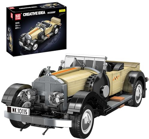 Mould King 10115 Technik Oldtimer Klemmbausteine Klassische Retro Vintage Oldtimer Sportwagen Bausteine Modellauto Sammlerauto Bausätze für Fans Erwachsene(897 Teile)