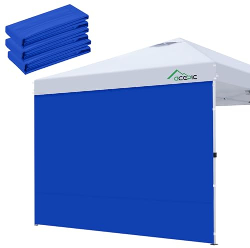 Acepic 3 Lot de 3x3m parois latérales pour Tonnelle de Jardin, Tente de fête,Tonnelle Pliante,Tissu 210D Oxford Protection PA Contre Le Vent et la Pluie,Blanc(Tente à auvent Non Incluse) (Bleu, 3pcs)