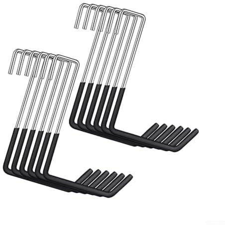 Confezione da 12 ganci tipo S per garage ganci in ferro per appendere scale, biciclette e altro ancora, supporta carichi pesanti fino a 22,7 kg ciascuno per uso interno ed esterno