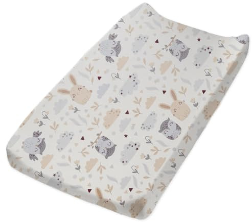 Baby Diaper Changing Pad Cover Elastic Cute Pattern Cradle Mattress Sheets | Soft Cotton Nursery Changing Mat Cover Breathable Changing Table Cover 32''X 17''(Cover Only, Pad Not Included)
