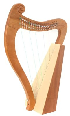 Cozyel Irish Celtic Harp 19 Strings Musical Tuning Instrument Natural Mahogany Wood, with Strings and Tuning Key, Musical Instrument Strings Harps for Music Lovers, Beginners