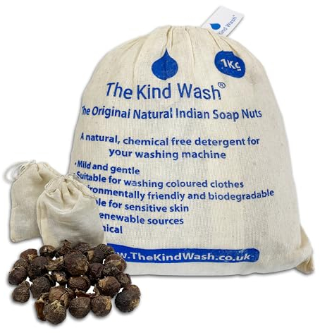 The Kind Wash Soap Nuts 1KG Laundry Detergent Washing Nuts For Clothes Natural Soap Organic Wash Nuts Soapnut Alternative to Soap Powder Washing Powder Laundry Detergent Sheets Washing Pods Capsules