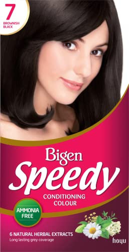 Bigen Speedy Conditioning Colour | Easy & Speedy Application | No Ammonia | with Natural Herbal Extracts - Brownish Black No. 7