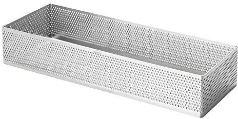 LACOR - 68590 - Molde Aro Rectangular Perforado 7 x 20 x 2 cm INOX
