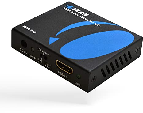 OREI 4K Audio Extractor HDMI, UltraHD 4K @ 60Hz 18G HDMI 2.0 Audio Converter SPDIF + 3.5mm Output HDCP 2.2 - Dolby Digital/DTS Passthrough CEC, HDR, Dolby Vision, HDR10 Support (HDA-912)