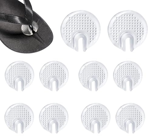 5 Pairs Transprent Silicone Gel Sandal Thong Protectors Toe Guards Cushions Flip-Flop Non-Slip Toe Separator Foot Pads (Style B)