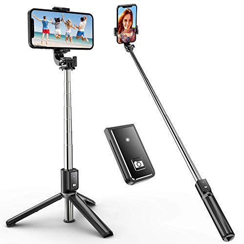 ATUMTEK Perche Selfie Trépied, 40'' Bluetooth Bâton avec Télécommande Amovible selfie stick pour iPhone 13/12/11/11 Pro/X/XS/8/7 Plus Samsung Huawei et Smatphones Android (Noir)