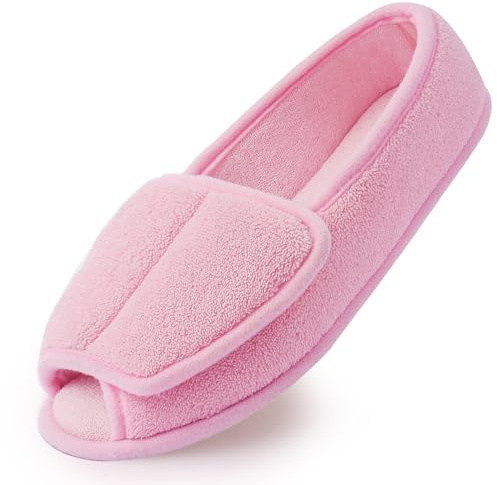 Git-up Chaussons Femme en Mousse à Mémoire Confortable Respirante Bout Ouvert Peluche Chaud Antidérapage Maison Pantoufles pour Intérieur et Extérieur
