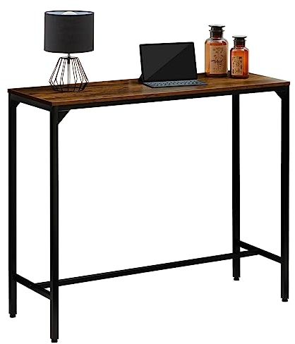 CARO-Möbel Bartisch Braga im Industrial Style aus Metall und MDF in Vintage Optik, Tresentisch im Vintage Stil mit Metallgestell und MDF Tischplatte