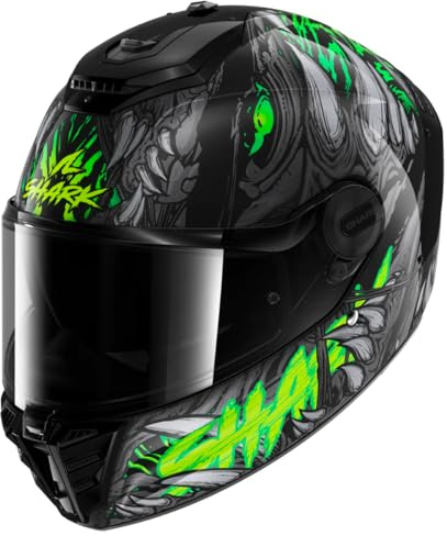 Shark, Casco Moto Integrale SPARTAN RS SHAYTAN Black/Green KGA, L