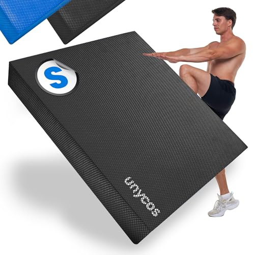 unycos – Cuscinetto di Equilibrio Antiscivolo in TPE Alta Densità, Tappetino Propriocettivo Balance Pad 50×40×6 cm, Supporta 150 kg, per Yoga Pilates Fitness, Core e Mobilità (Nero, XL)