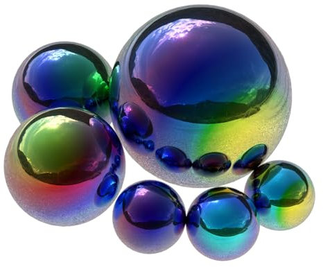 Happyyami 6 Stück Edelstahl Gartenkugeln Spiegelpoliert Hohlkugeln 15cm/10cm/5,1cm Reflektierende Außendekoration Für Terrasse Und Garten