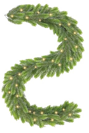 Konstgjord grangirlang, 180 cm LED gran girlang (grön)