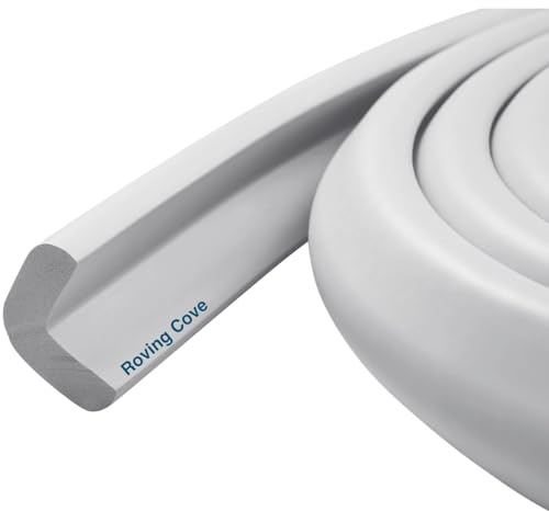 Roving Cove HeftyFit Edge Protector for Baby Proofing (6ft Large Edge Only), Heavy-Duty Soft Furniture Edge Bumper Guards, Desk Edge Cushion, Wall Corner Covers, 3M Adhesive, Stone Grey