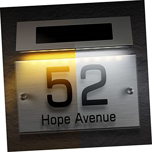 Toddmomy Luz Solar para Número de Casa con LED Bicolor Lámpara de Placa Exterior Fácil Instalación Ahorro Energético y Visibilidad Nocturna para Jardín y Puerta