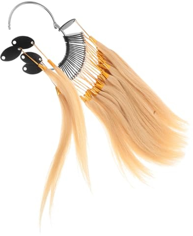 SOLUSTRE Echthaar Übungssträhnen Satz Mittel Verstellbar mit Goldenen Haarspangen Widerstandsfähig Weich für Friseure Heimgebrauch Salon Haarfärbe Zubehör