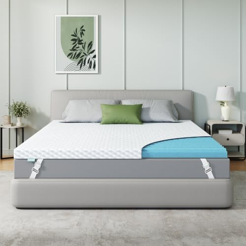 Releep Topper 160x200 cm en Espuma Gel Alta Densidad, Altura 7,5 cm, Núcleo Reversible con 2 Firmezas y 5 Zonas de Soporte, Cubrecolchón Transpirable, Certificado Oeko-Tex & CertiPUR
