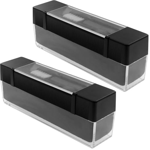 Cabilock Juego de 2 Cepillos de Limpieza Antiestáticos para Discos de Vinilo Negro, Kit de Cepillos para Aguja y Vinilos, Accesorios de Limpieza para Tocadiscos, Adecuado para