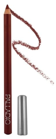 Palladio Lip Liner Pencil, Wooden, Firm yet Smooth, Contour and Line with Ease, Perfectly Outlined Lips, Comfortable, Hydrating, Moisturizing, Rich Pigmented Color, Long Lasting, Aubergine