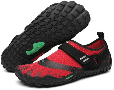 SAGUARO Barfotaskor herr dam utomhus sport träningsskor spårskor storlek 35–48, röd, 37 EU