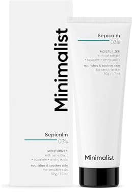 Minimalist 3% Sepicalm With Oats Moisturiser for Face | Lightweight Calming Moisturiser For Sensitive Skin | Reducess Redness & Soothes Skin | Women & Men | 50 ml/1.7 fl oz