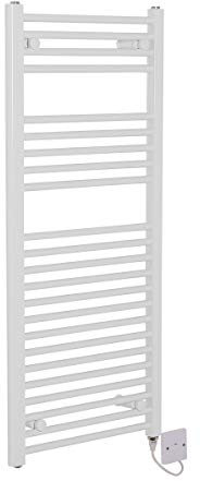 Warmehaus Scaldasalviette elettrico dritto bianco manuale per bagno - 1100 x 500 mm