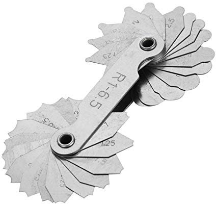 Radiusanzeige, Edelstahl-radius-filetanzeige Externes Internes Konkaves Konvexes Messwerkzeug Mit Klarer Markierung und Rostschutz(R1-6.5MM)