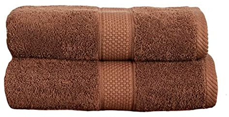 Sue Rossi Ltd 100% Turkish Cotton Guest Towels Hand Kitchen Towel Face Cloth 40 x 60 cm Pack Of 2 Twin Set (Chocolate Brown)