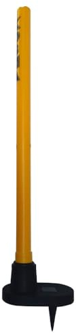 Kosma Cricket Training Plastic Target Stump with Heavy Rubber Base | Cricket Target Wicket with Heavy Duty Rubber stand | Cricket Bowling & Fielding Training | Yellow Colour | 27” Wicket