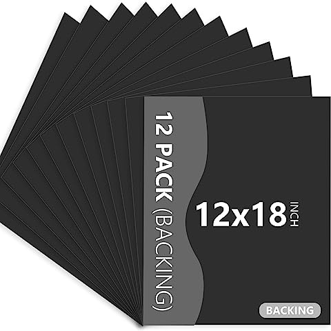 Somime 12 Pack Backing Boards Only - 12x18 Uncut Black Mats Matboards, Acid Free Backerboards, Ideal for Photos/Pictures/Prints/Frames/Arts