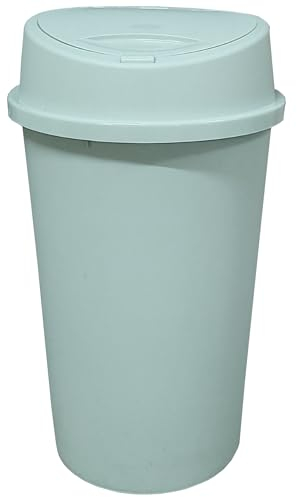 KetoPlastics 45 Liter 45 Litre 45L TOUCH BIN Colour Bin for Home Garden Office School Kitchen Bathroom Top Bin Portable Pedal Bin Removable Lid (Sage Green)