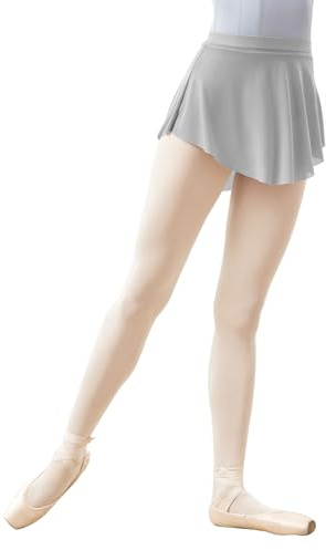 Girls Women Pull On Ballet Skirt Elastic Mini Skirt for Dancing Grey