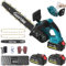 HOFTME Mini Chainsaw 12 Inch, Cordless Electric Chainsaw with 2 X 4.0 Battery Auto-Oil System One-Handed Chain Saw Pruning for Wood Cutting Garden Logging Trimming Branch