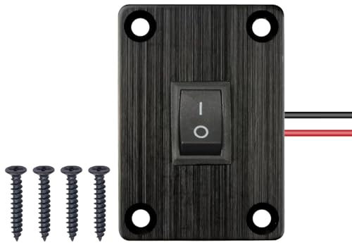 VISSQH Schwarz Mini Wippschalter 2-pin kippschalter 12V Schalter 1 Gang Wippschalter Panel für Auto Boot,Haushaltsgeräten,Motorrädern, Schiffen usw.(6A/250V 10A/125V)
