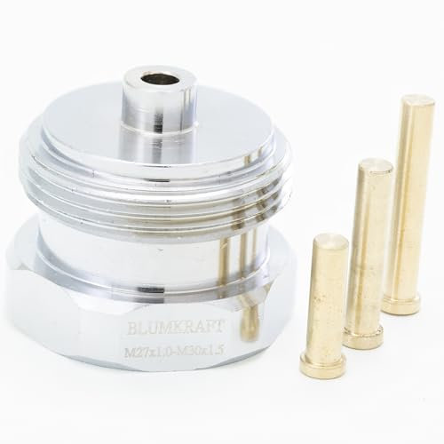 BLUMKRAFT - Adaptador de metal para radiadores MEGES M27 x1.0 prototipo a M30 x 1.5 para termostato/cabeza termostática M30x1.5 macho