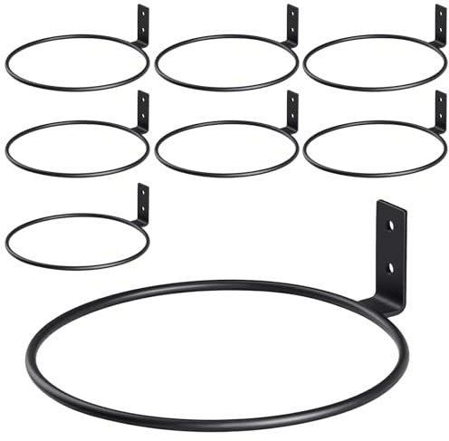CHUENHEI Lot de 8 supports muraux pour plantes - Support plante mural en métal 20 cm noir - Pour jardin, balcon, intérieur, décoration murale