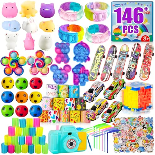 Party Favors for Kids 4-8,8-12,146pcs Treasure Box Toys for Classroom,Classroom Prizes,Treasure Chest Prizes,Fidget Toys Bulk,Carnival Prizes,Prize Box Toys,Pinata Stuffers