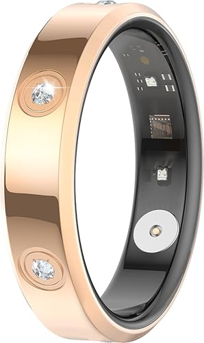 Bague intelligente pour femmes et hommes en or rose et argent - Bague de fitness étroite, suivi de la menstruation, de la fréquence cardiaque, du compteur de pas, du sommeil, bijou, anneau intelligent