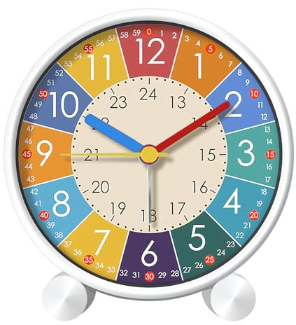 Okaywork Despertador Pilas, Despertador Digital, Despertador analógico sin tictac, Despertador Infantil con Tonos Suaves, Despertador Infantil para Principiantes
