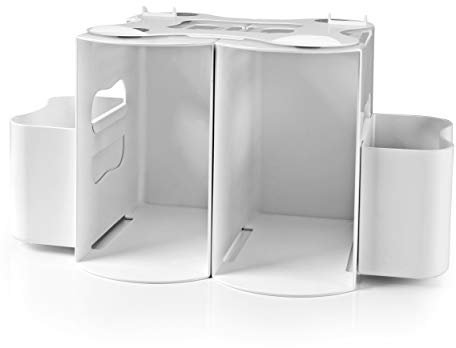 Prince Lionheart 2-In-1 Nappy Depot Nappy Changing Accessory Clear The Clutter Organiser Flexible System Holds 18 Large Nappies & Changing Essentials, White