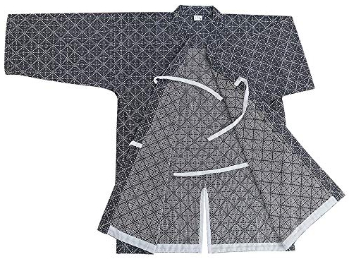 G-LIKE Herren Kendo Kampfkunst Uniform - Traditionelle Japanische Kampfkunst Kendogi Aikido Karate Ninja Training Kleidung Keikogi Karos Oberhemd Jacke für Männer Frauen - Baumwolle (Dunkelblau, L)