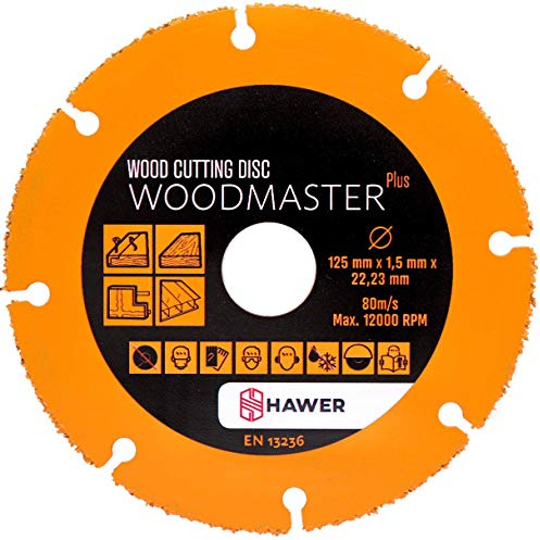 Tech-Parts Woodmaster Plus - Disco da taglio per smerigliatrice angolare, 125 mm