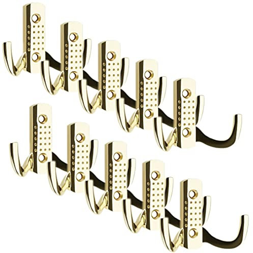 SOTECH 10 Stück Garderobenhaken JASMIN STRONG kurz Messingoptik neue stabile Ausführung für Garderoben