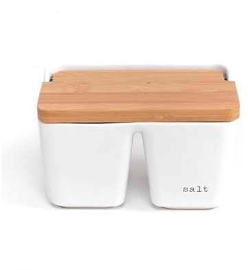 Salero y azucaro Cocina Blanco Minimalista de Ceramica - Salero Doble