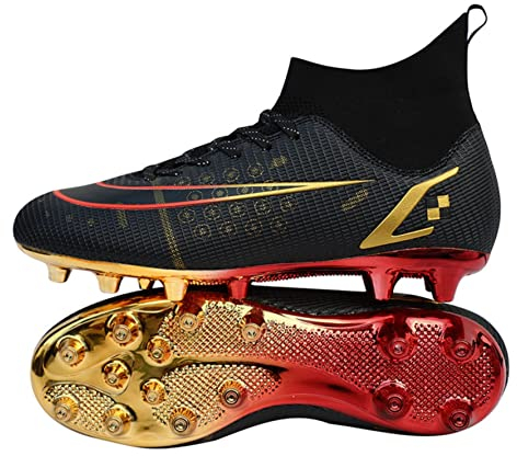 WEJIESS Herren Fußballschuhe High Top Spikes Jugend Outdoor-Training Fußballschuhe Professionelle sportliche Sportschuhe Turf Trainer